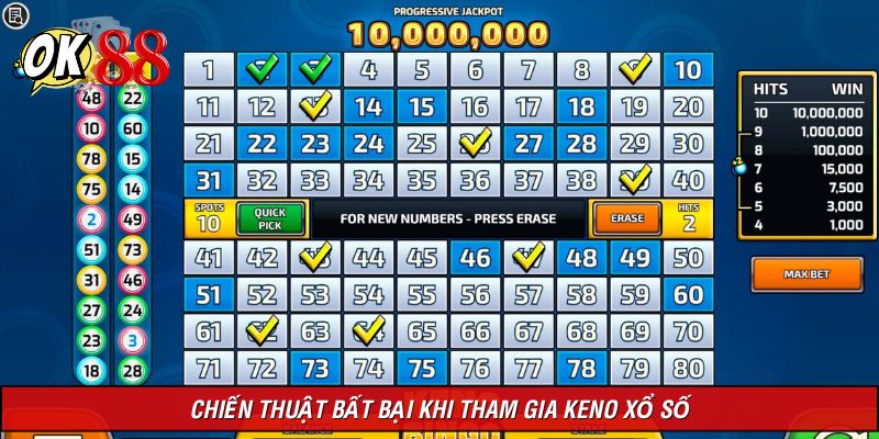 Chiến thuật luôn thắng khi tham gia keno trên nền tảng